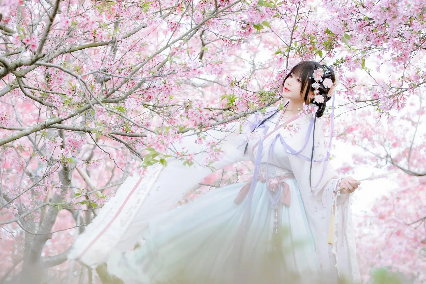 Nyako喵子 – NO.35 樱花汉服 花神祈愿 [52P]插图9